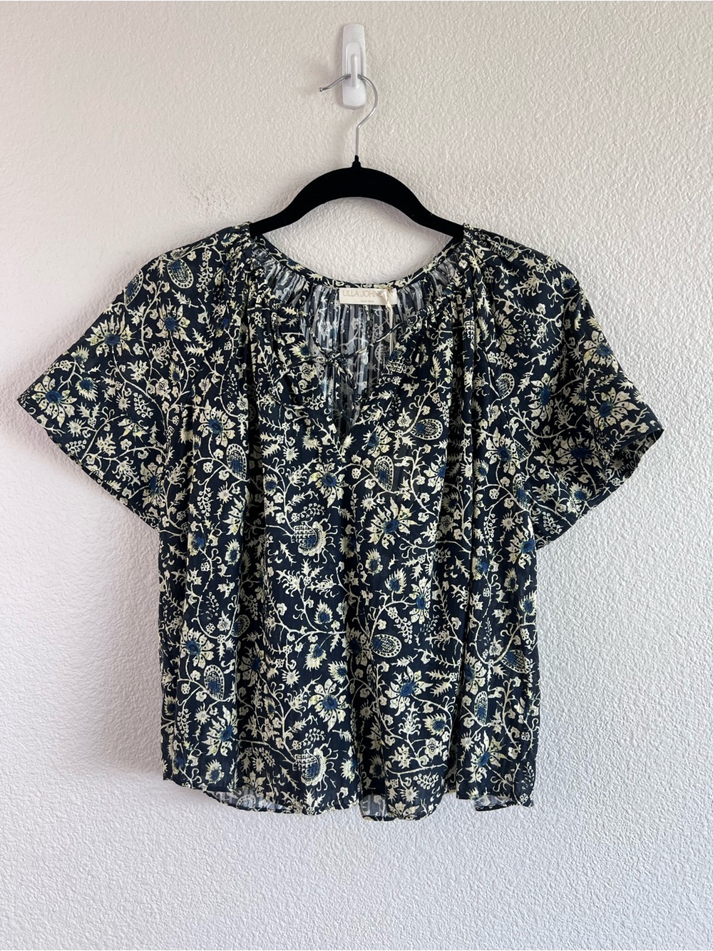 NWT Ulla Johnson Womens Sena Short Sleeve Blouse Raven Floral Cottagecore Whimsy - Picture 2 of 7